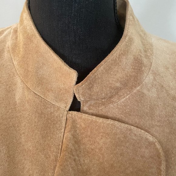 Doncaster Tan Suede short Ruffle Jacket - Picture 3 of 7